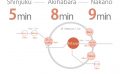 Route map from Yotsuya